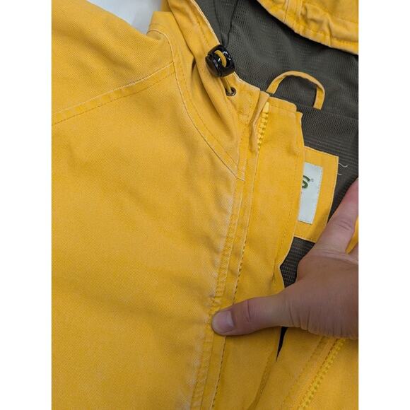 Vintage Orvis Raincoat Jacket Mens XL Yellow Hooded - Picture 3 of 10